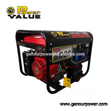 Genour Poder 190F 6kw / kva Gasolina / motor de gasolina 15hp recoil &amp; começo elétrico com punho e ar da roda cobre 100%